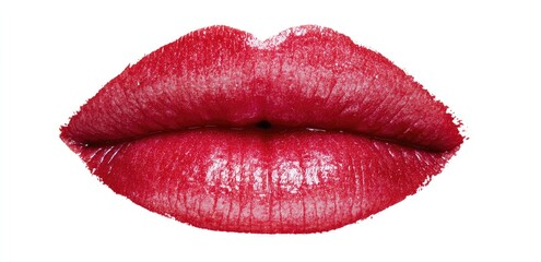 Close-up of vibrant red lips