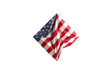 American flag, diamond shape, draped