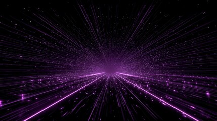 Obraz premium Abstract Purple Burst of Light and Energy Creating a Cosmic Sense of Motion and Depth in a Dark Background