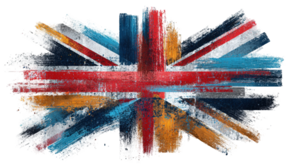 Abstract brushstroke Union Jack