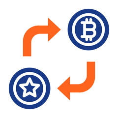 Token Exchange Fill Vector Icon