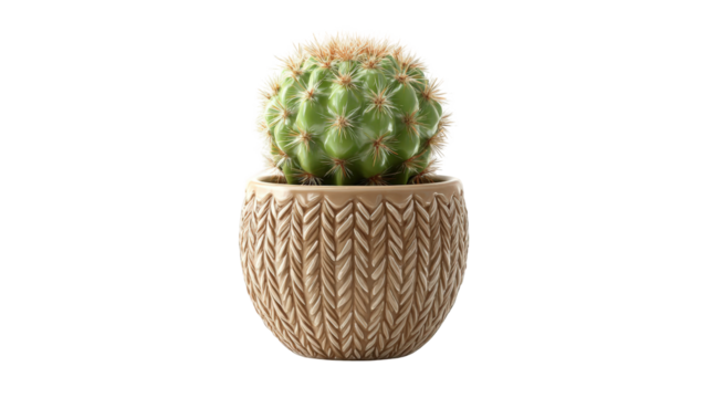 Small cactus in a light beige pot