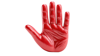 Red hand palm, stop sign
