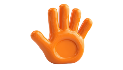 Orange hand, stylized stop