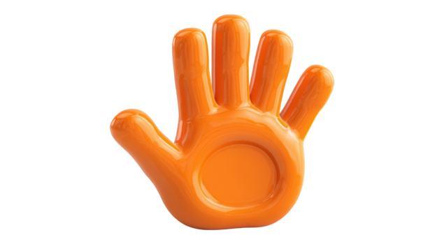 Orange hand, stylized stop