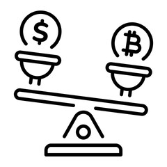 A line style icon depicting market stability
