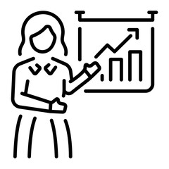 A line style icon showing a prediction