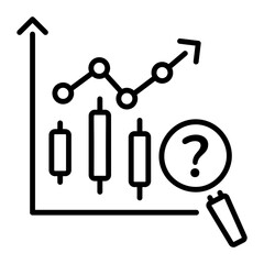 A linear icon showing a stock forecast