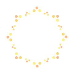 円形のフレーム　三角の点　オレンジ