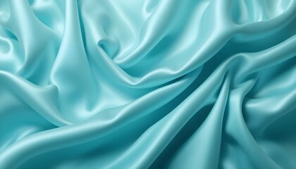 Obraz premium pale turquoise abstract background. Silk satin velvet fabric. Elegant luxury rich