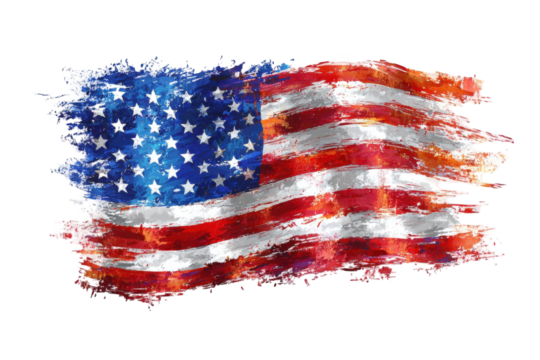Abstract distressed US flag - Powered by Adobe