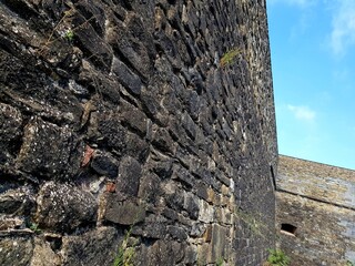 Majestic Great Wall of China. Architectural details of the wall.