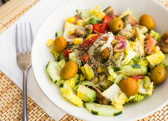 fresh vegetarian healthy vegetable salad