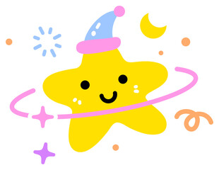 Cute Star Planet Sticker