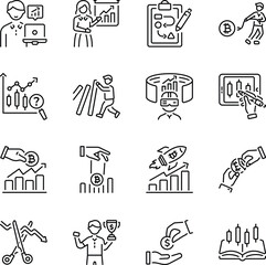 Pack of Business Outline Style Icons 

