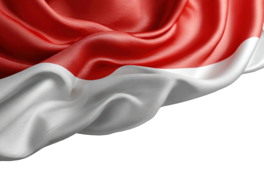 Rippling red and white flag