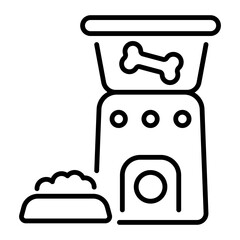 A linear icon representing a pet feeder 