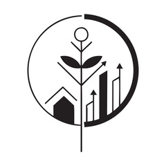 Holistic Sustainable Development Icon - Growth, Nature, and Community