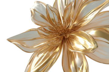 Golden flower, glossy petals