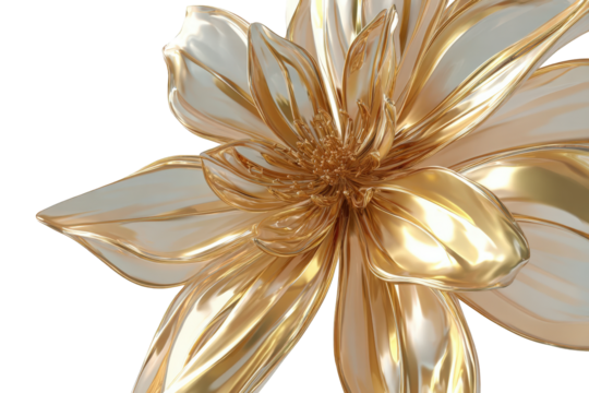 Golden flower, glossy petals