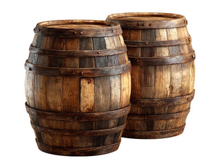 Obraz premium Two wooden barrels