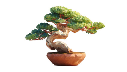 Low-poly bonsai illustration