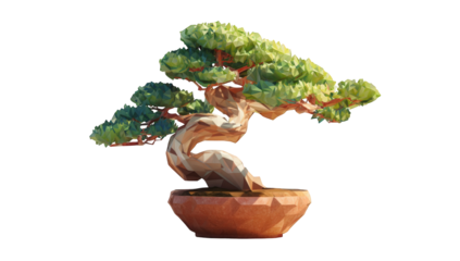 Low-poly bonsai illustration