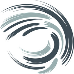 Obraz premium Abstract swirling brush strokes in shades of grey and blue