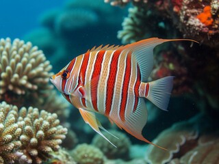 Obraz premium Close-up of a Tropical Angelfish