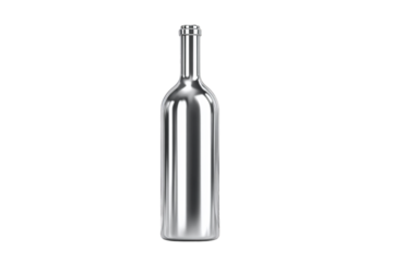 Shiny wine bottle against black background
