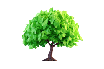 3D stylized green tree illustration