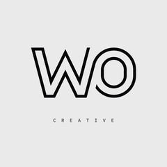 2O Creative Letter Logo – Minimal Line Monogram in Black Outline for Modern Branding Identity Design.