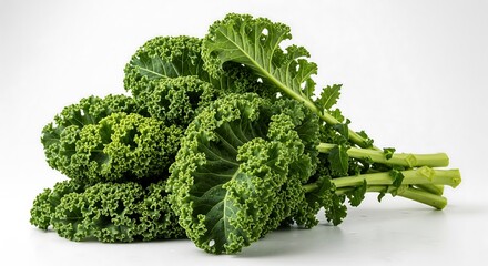 Fresh green broccoli isolated on white background for healthy eating