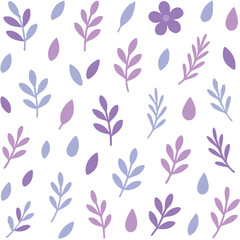 Seamless purple Floral Doodle Pattern