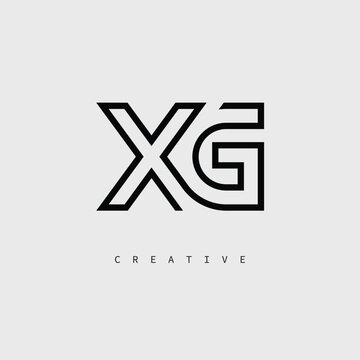XG Creative Letter Logo &ndash; Minimal Line Monogram in Black Outline for Modern Branding Identity Design.