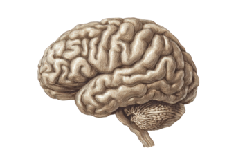 Detailed anatomical illustration of a human brain