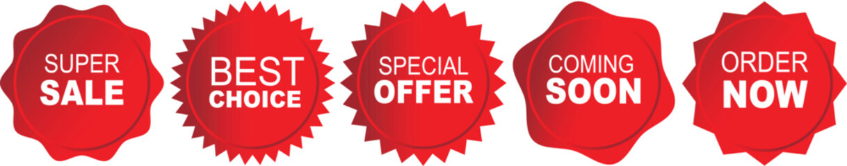 Retail Labels with Super Sale Best Choice and Special Offers
