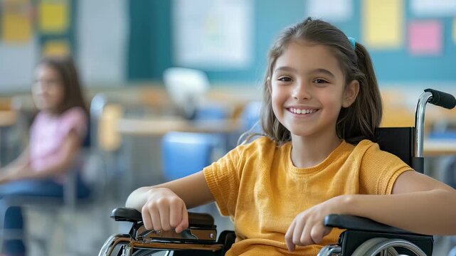 a child in a wheelchair. Selective focus