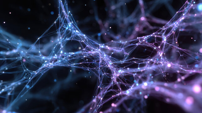 Abstract glowing neural network connections futuristic artificial intelligence deep learning technology science innovation digital background