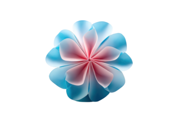 Abstract flower design in cool tones