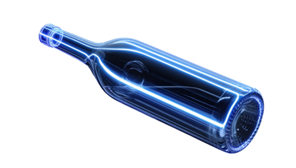 Abstract glowing wine bottle