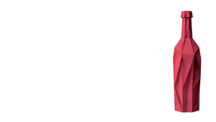 Abstract crimson bottle on black background