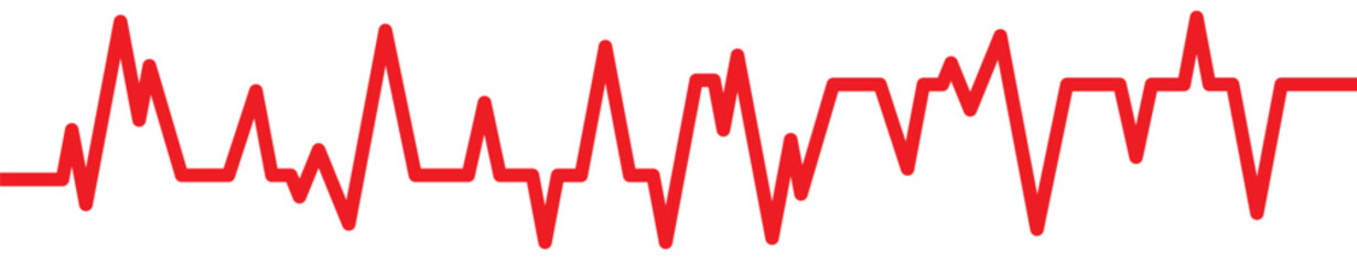 Heartbeat line symbol. heart rate pulse sign. vector illustration on transparent background.
