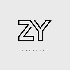  Creative Letter Logo – Minimal Line Monogram in Black Outline for Modern Branding Identity Design.