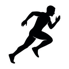 Vector art of silhouette of a runner, capturing the essence of speed, fitness, and determination in a dynamic and minimalist design