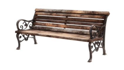 Aged wooden park bench (1)