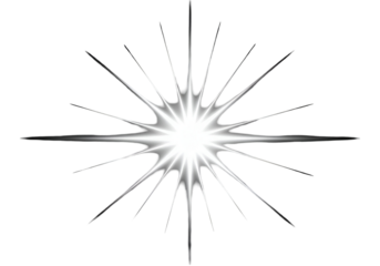 A radiant, symmetrical starburst design radiates light against a dark background.