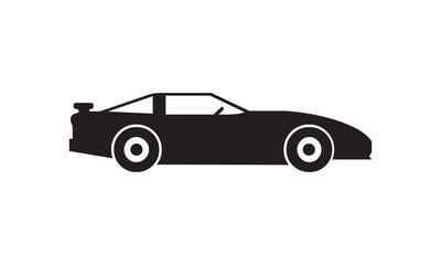Classic black sports car vector illustration isolated on a white background