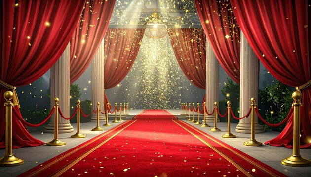 red carpet with spotlight - Powered by Adobe