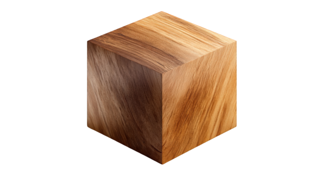 Wooden cube,  smooth grain